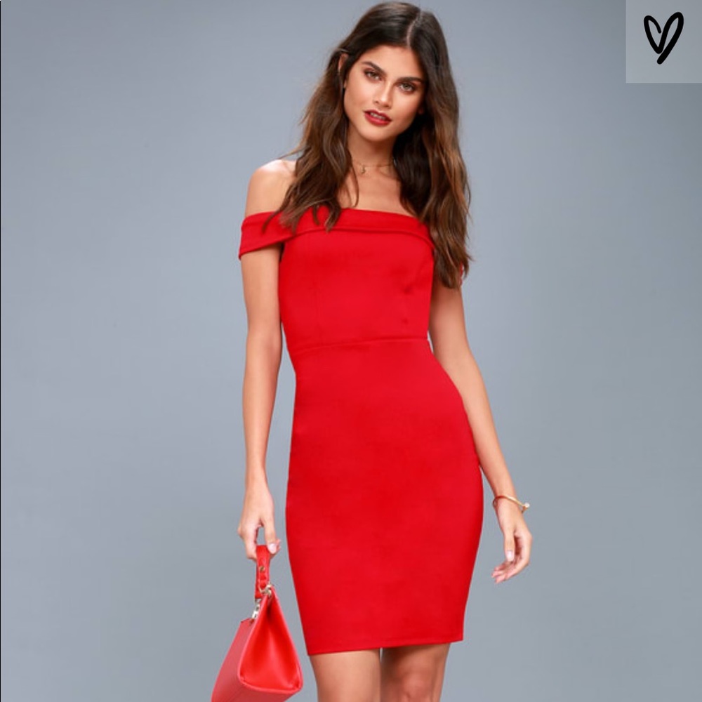 Lulu’s Red Strapless Bodycon Dress❣️